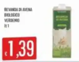 Mercadò Bevanda di avena biologico Verdemio offerta