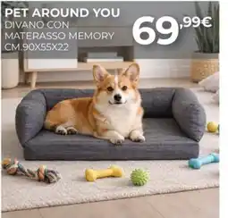 Arcaplanet Pet around you divano con materasso memory offerta