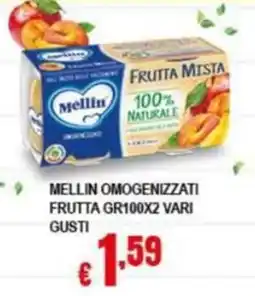 Risparmio Supermercati Mellin omogenizzati frutta offerta