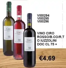 Italy Cash and Carry Vino Ciro offerta