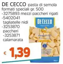 Stop&Shop De Cecco pasta di semola offerta