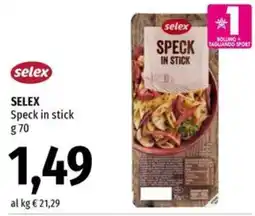 Famila Superstore Selex Speck in stick offerta