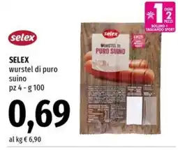 Famila Superstore Selex wurstel di puro suino offerta