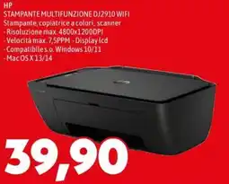 MEGA HP Stampante Multifunzione DJ2910 WiFi offerta