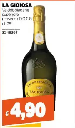 Stop&Shop La Gioiosa Valdobbiadene superiore prosecco D.O.C.G. offerta