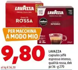 MEGA Lavazza capsule caffè espresso intenso, qualità rossa offerta