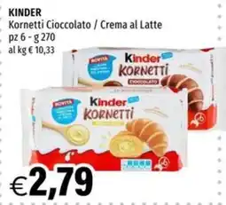 Hurrà Kinder Kornetti Cioccolato offerta