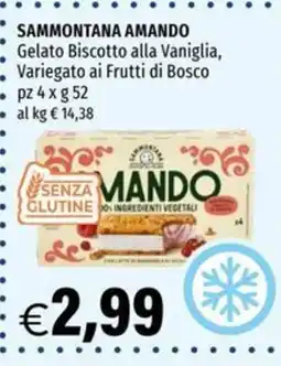 Hurrà Sammontana amando gelato biscotto alla vaniglia offerta