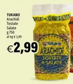 Hurrà Tukano arachidi tostate e salate offerta