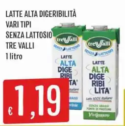 IperSisa Latte alta digeribilità senza lattosio tre Valli offerta