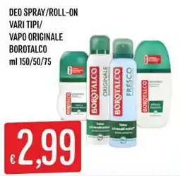 IperSisa Deo spray/roll-on borotalco offerta