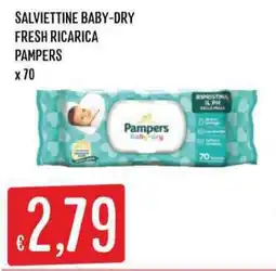 IperSisa Salviettine baby-dry fresh ricarica pampers offerta