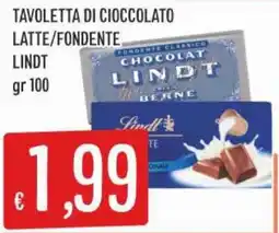 IperSisa Tavoletta di cioccolato latte/fondente Lindt offerta