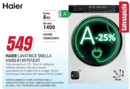 Trony Haier lavatrice snella offerta