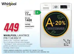 Trony Whirlpool lavatrice FFB 1148 BSV IT offerta