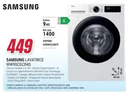 Trony Samsung lavatrice WW90CGC04D offerta