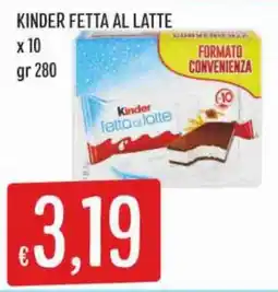 IperSisa Kinder fetta al latte offerta