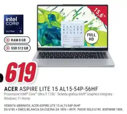 Trony Acer Aspire Lite 15 offerta