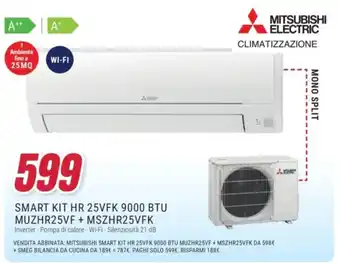 Mitsubishi Smart Kit HR 25VFK 9000 BTU