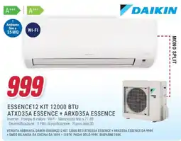 Trony Daikin Essence12 Kit 12000 BTU offerta
