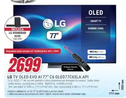 Trony LG TV OLED EVO AI 77" C6 OLED77C65LA.API offerta