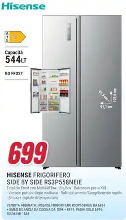 Trony Hisense frigorifero side by side rs3p558neie offerta