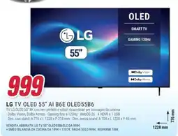 Trony LG TV OLED 55" AI B6E OLED55B6 offerta