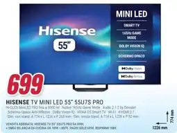 Trony Hisense TV Mini LED 55" 55U7S PRO offerta