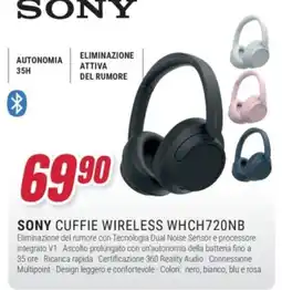 Trony Sony cuffie wireless whch720nb offerta