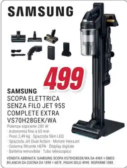 Trony Samsung scopa elettrica senza filo jet 95s offerta