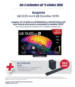 Trony LG OLED evo & LG Soundbar SC9S offerta