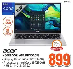 Expert Di Lella Acer Notebook AspireGoAG16 offerta