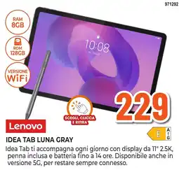 Expert Di Lella Lenovo Idea Tab Luna Gray offerta