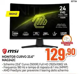 Expert Di Lella msi monitor curvo 23.6" offerta