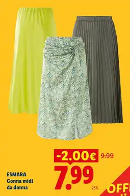 Lidl ESMARA Gonna midi da donna offerta