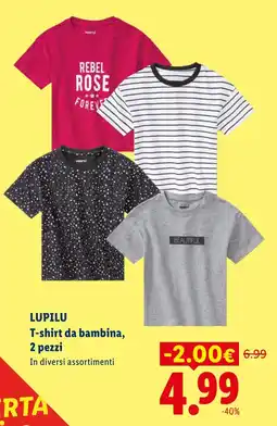 Lidl T-shirt da bambina, LUPILU offerta