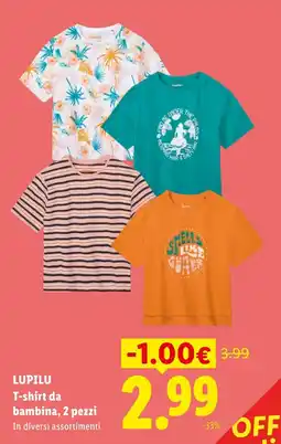 Lidl T-shirt da bambina Lupilu offerta