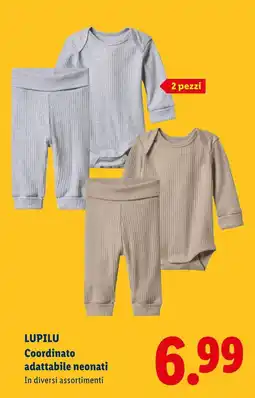 Lidl Lupilu coordinato adattabile neonati offerta