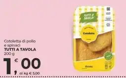 Alter Discount Cotoletta di pollo e spinaci Tutti a tavola offerta