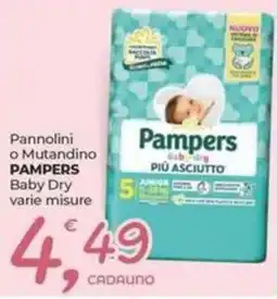 Alter Discount Pannolini o Mutandino Pampers Baby Dry offerta