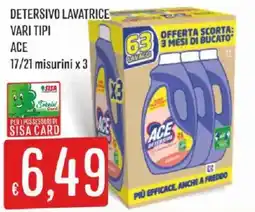Sisa Detersivo lavatrice Ace offerta