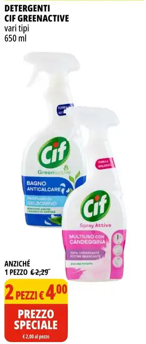 Detergenti Cif Greenactive
