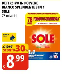 Tigros Detersivo in polvere bianco splendente 3 in 1 Sole offerta