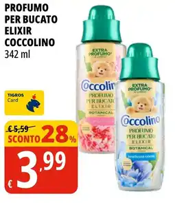 Tigros Profumo per bucato elixir coccolino offerta