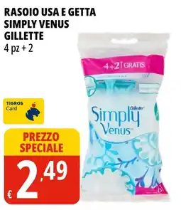 Tigros Rasoio usa e getta Simply Venus Gillette offerta