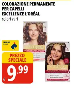 Tigros Colorazione permanente per capelli Excellence L'Oréal offerta