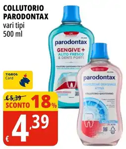 Tigros Collutorio parodontax vari tipi offerta