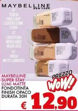 Casa & Co Maybelline Super Stay Lumi Matte Fondotinta Finish Opaco offerta