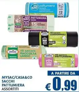 Casa & Co Mysac/casa&co sacchi pattumiera assortiti offerta
