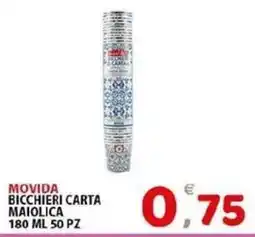 Il Centro Superstore Bicchieri carta maiolica offerta